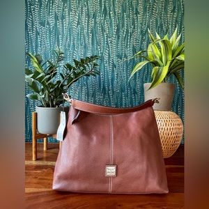 NWT mint Dooney & Bourke hobo Brown pebbled leather shoulder bag